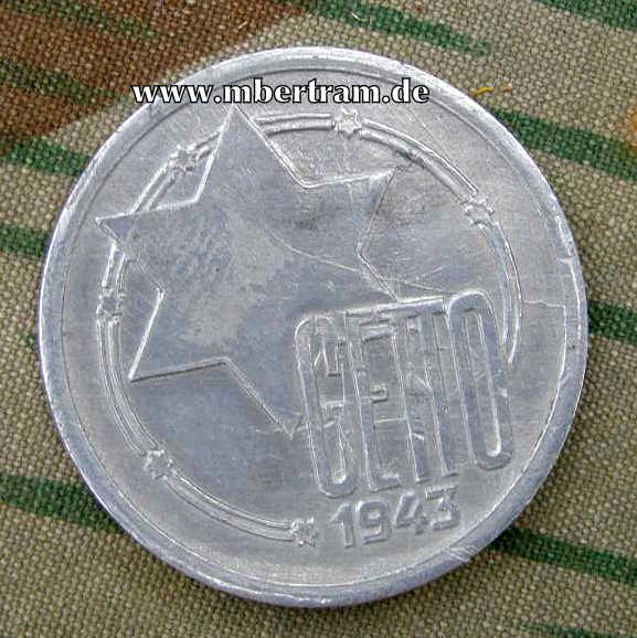 10 Mark Münze, Getto Litzmannstadt, 1943