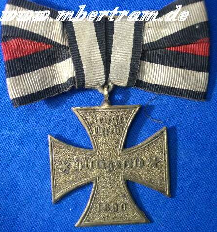 Kriegervereinskreuz " Hilligsfeld" 1890, Bandschleife
