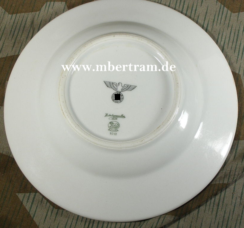WH Heer, Porzellan Suppenteller 23cm, Adler, Hutschenr. 1941
