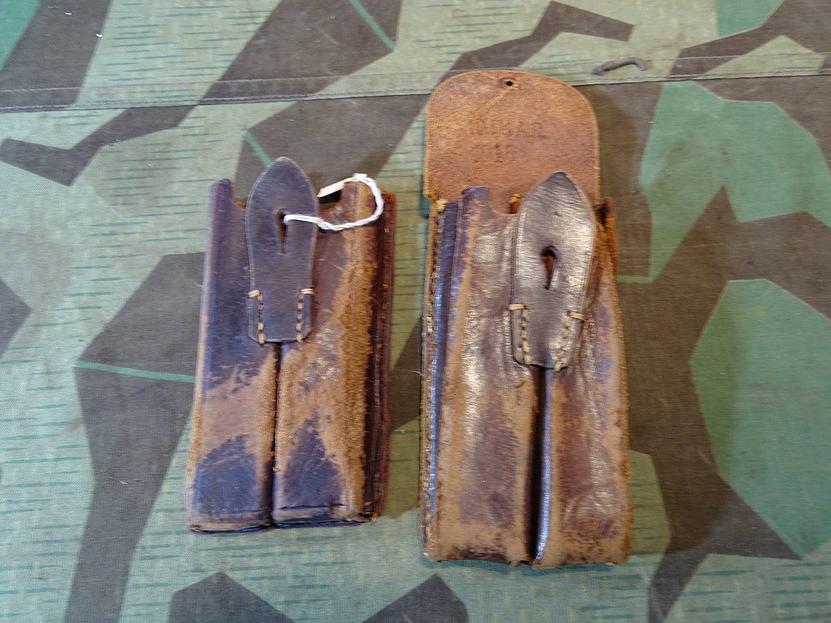 Bastlerstück, eine 2er Magazintasche für die P 08 des  1. Weltkriegs,  restaurierbar. 10.F.A.Rgt 1916 Bastlerstück, eine 2er Magazintasche für die P 08 des  1. Weltkriegs,  restaurierbar. 10.F.A.Rgt 1916