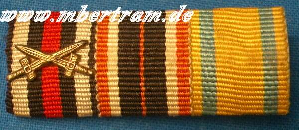 3er Bandspange, Ehrenkr.f.Frontk., KvK Med., Band gelb-blau