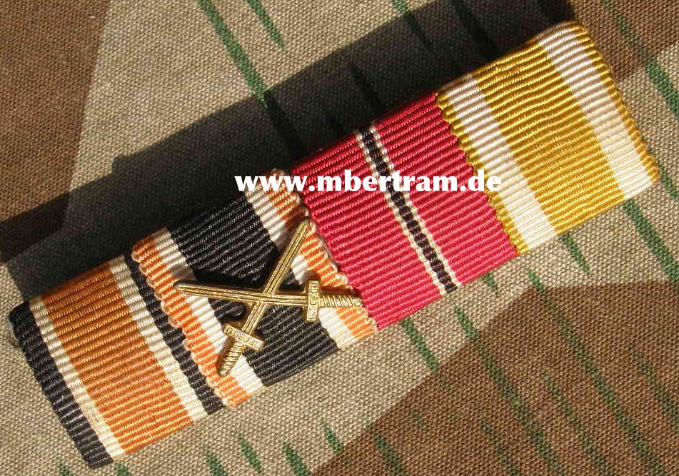 4er Bandspange: EK 2 1939, KVK 1939, Ostmed., Schutzwall