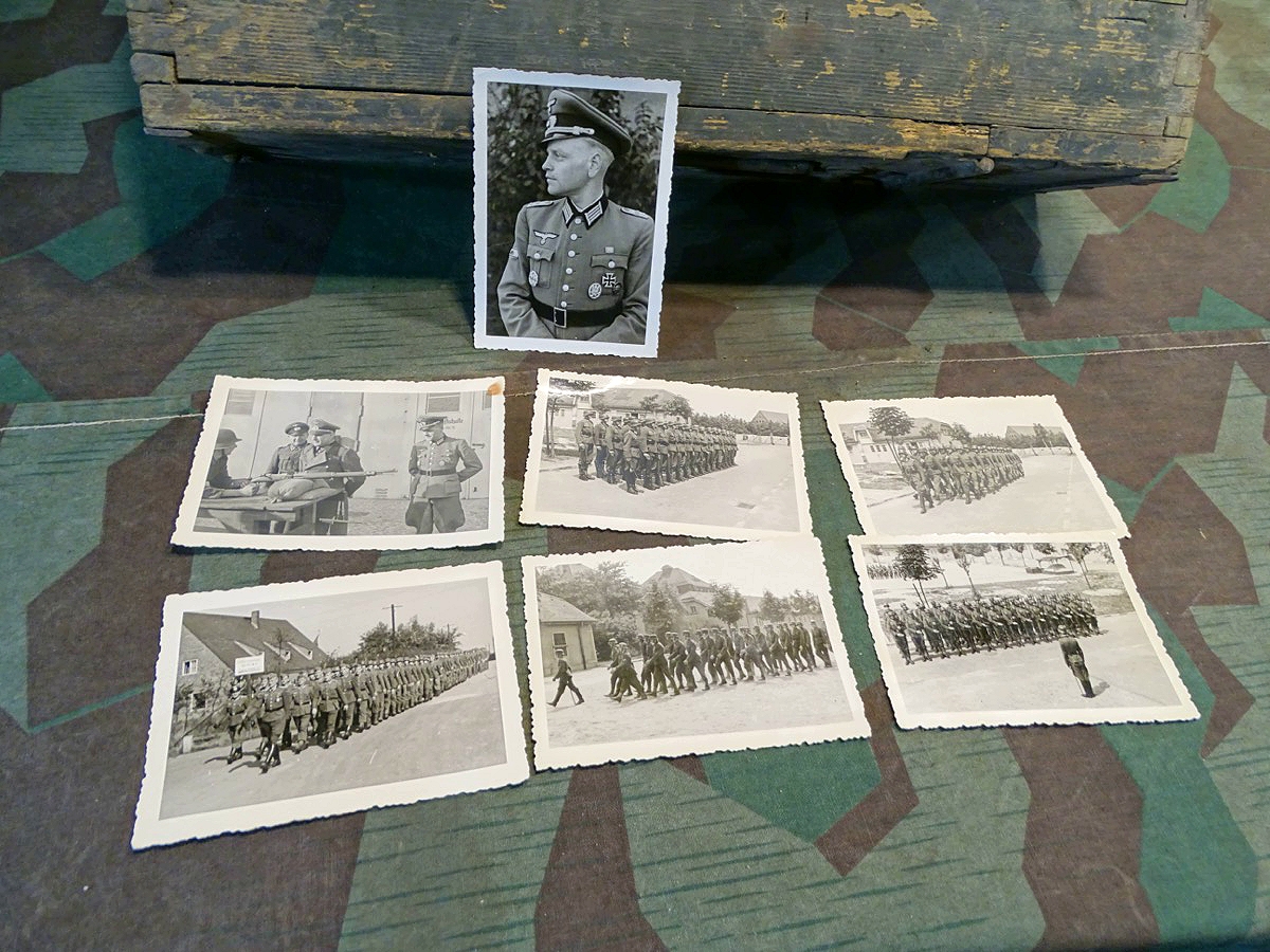 7 Fotos eines Oberleutnants mit Panzervernichtungsabzeichen, Battr. Chef Art. Rgt. 50