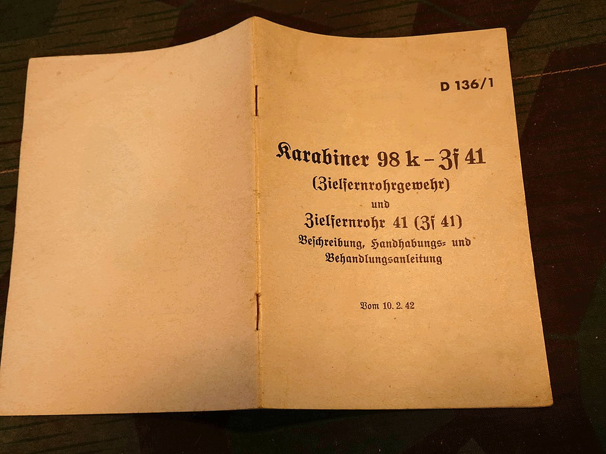 Nachdruck Bedienungsanleitung, Dienstvorschrift  98 K mit Zielfernrohr ZF 41 , D 136/1 