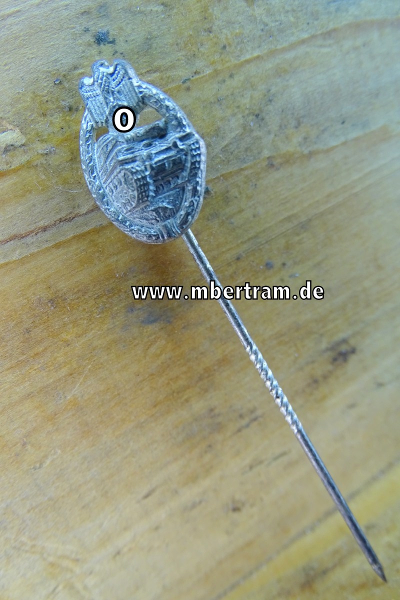 Panzerkampfabzeichen in Silber 16mm Miniatur