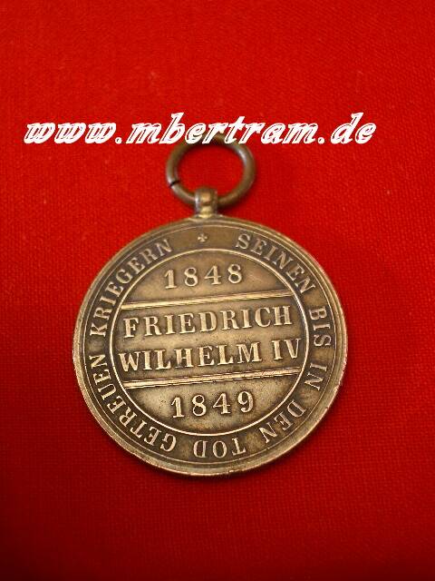 Hohenzollersche Denkmünze für Kämpfer 1848/1849