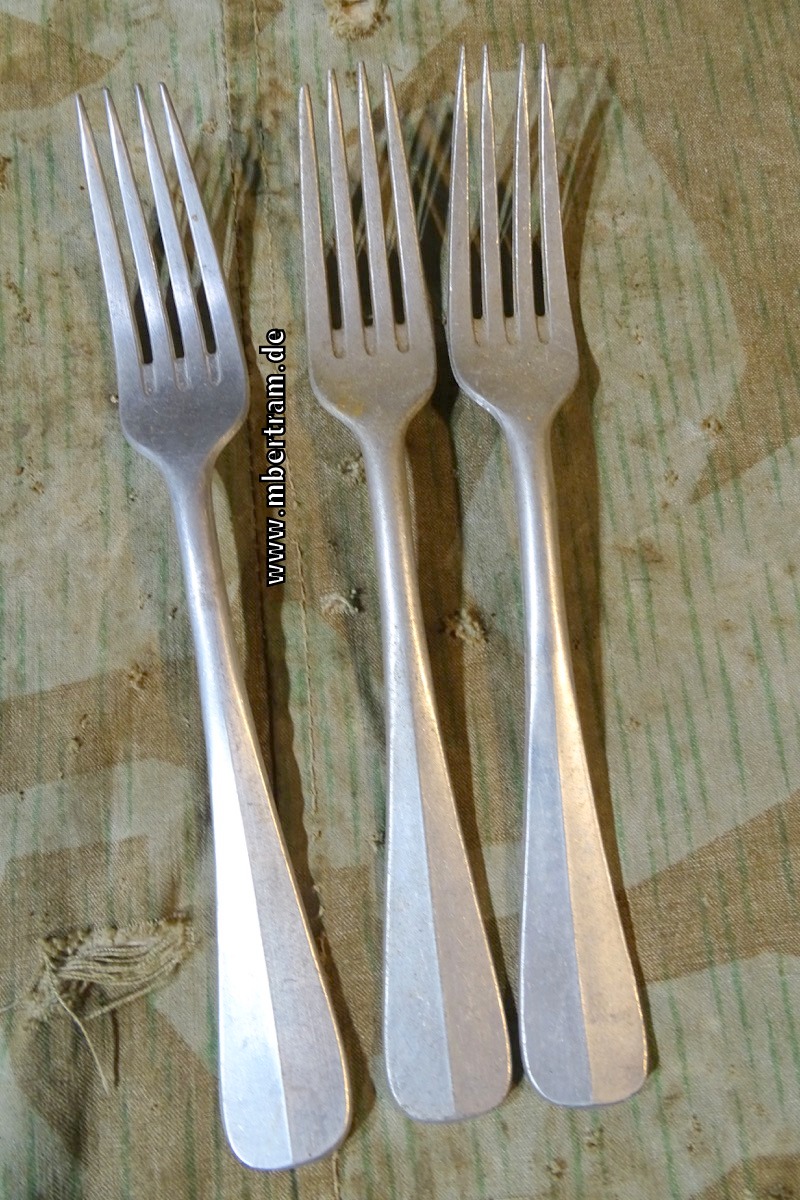 3 Gabeln Wehrmacht, Aluminium,  gestempelt " WH E 200"