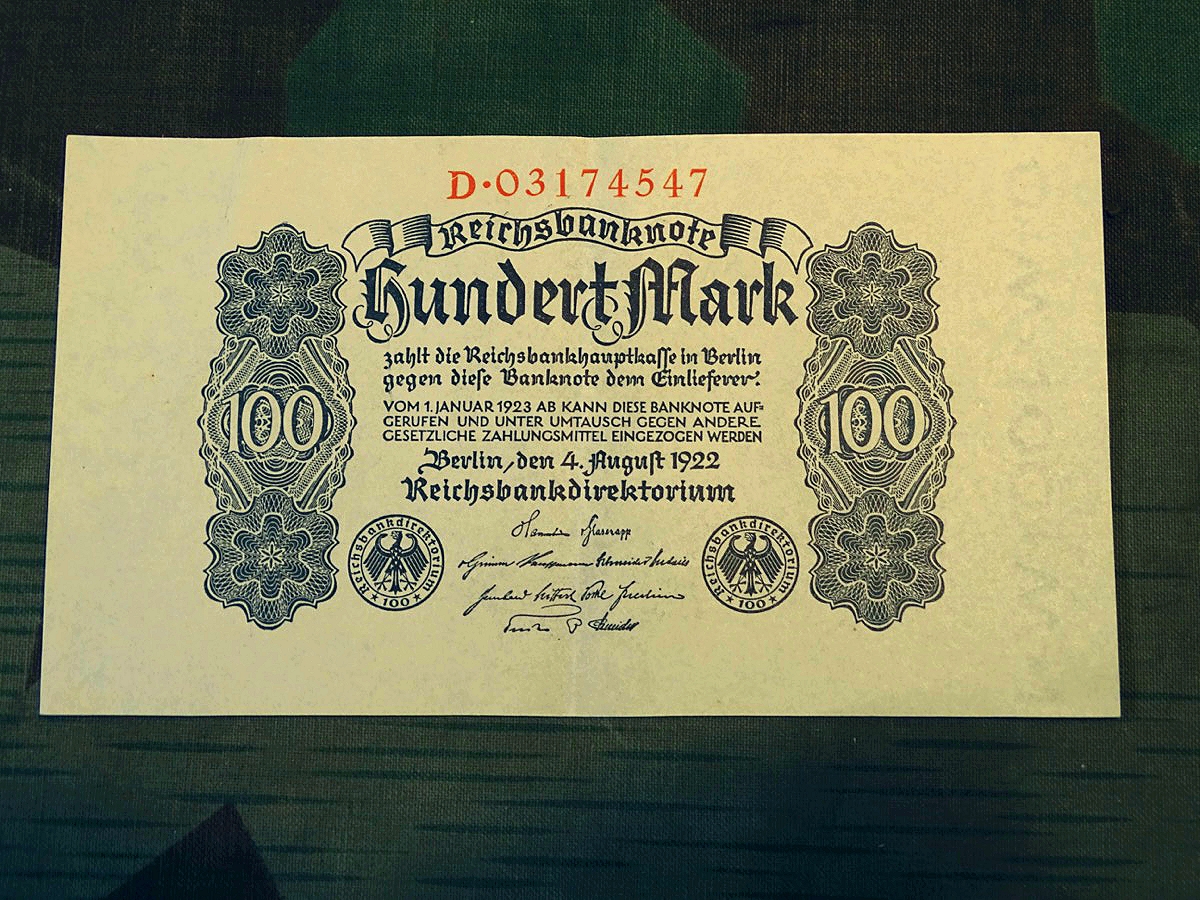 100 Reichsmark,  Original Geldschein goldene 20 `er Jahre und Inflationszeit... 