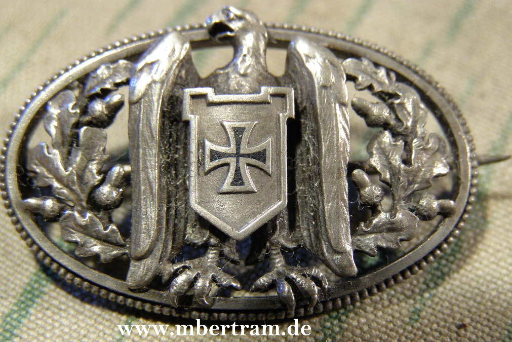 PATRIOTISCHE BROSCHE, 800er SILBER, EISERNES KREUZ
