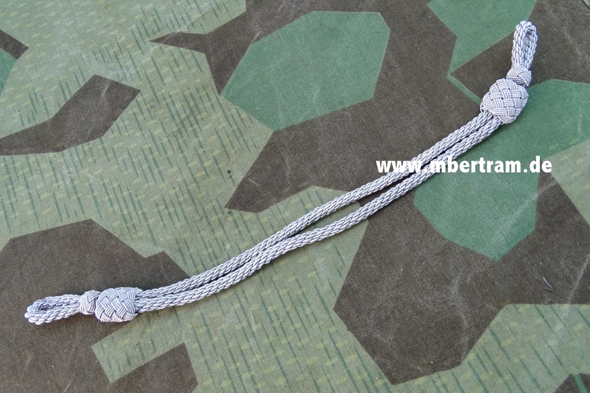 Wehrmacht Mützenkordel für die Offizierschirmmmütze Metallgepinst, 32,5cm