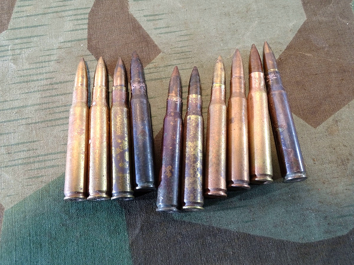 10 Deko Patronen DEN 43 cal. 30-06 US, 2. Weltkrieg