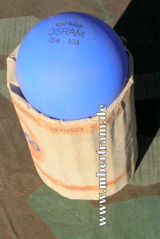 Osram Luftschutz Lampe, 220-230 V, 25 W um 1944/45