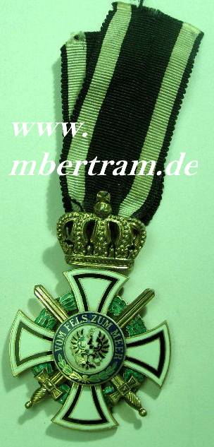 KÖNIGLICHER HAUSORDEN VON HOHENZOLLERN. Sil. "938"