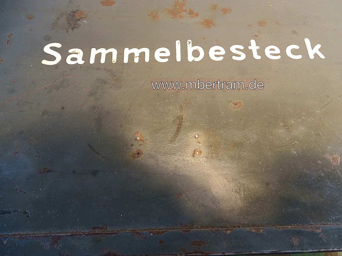 20685-28 Wehrmacht Luftwaffe OP Kiste " Sammelbesteck" LW- Fallsch. Laz. 21 1944",
