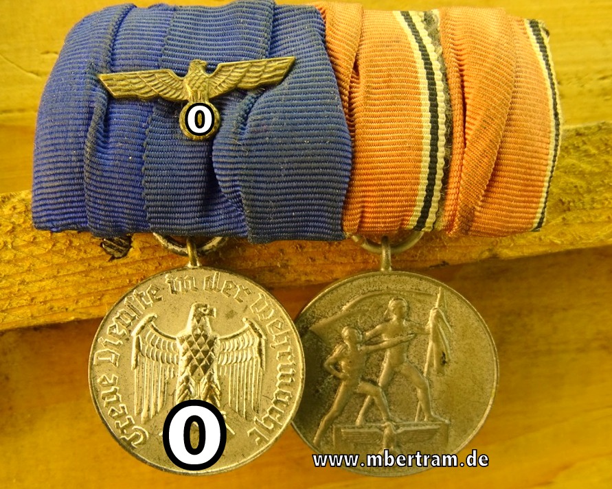 2er Ordensspange, Medaille 13.März 1938  und WH Dienstauszeichnung 4 Jahre