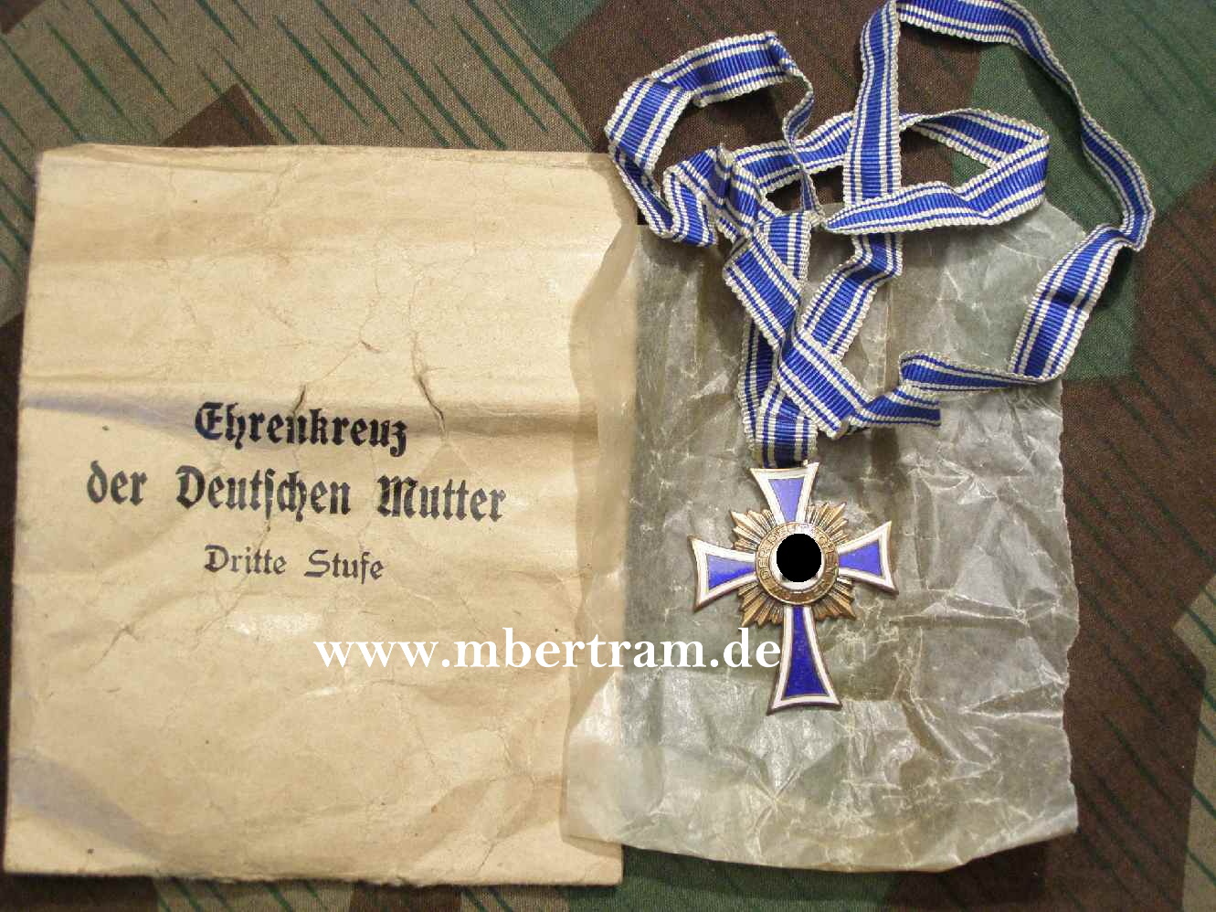 Mutterkreuz Bronze, BAND, Verleihungstüte, Ernst Schneider