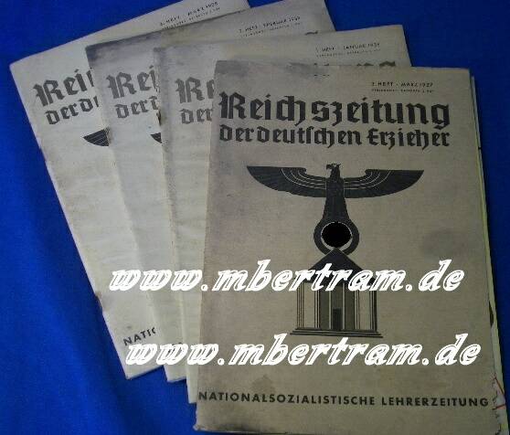 4 Stück Reichszeitung d. deutschen Erzieher, NS Lehrerbund