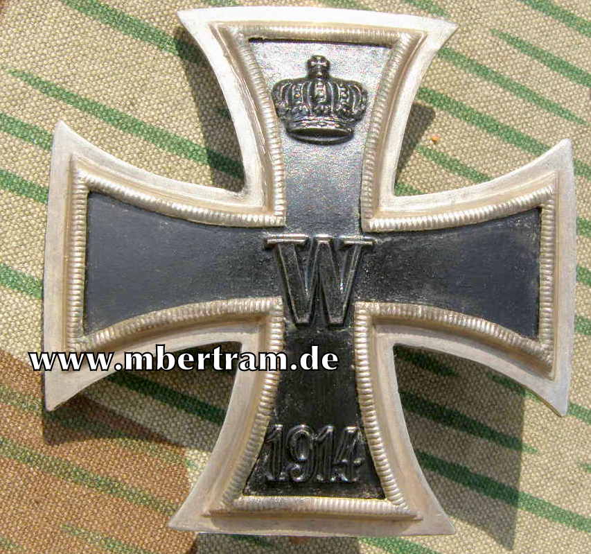 EK 1. Kl.1914 ohne Herstellerzeichen, gewölbt, Silber "985"