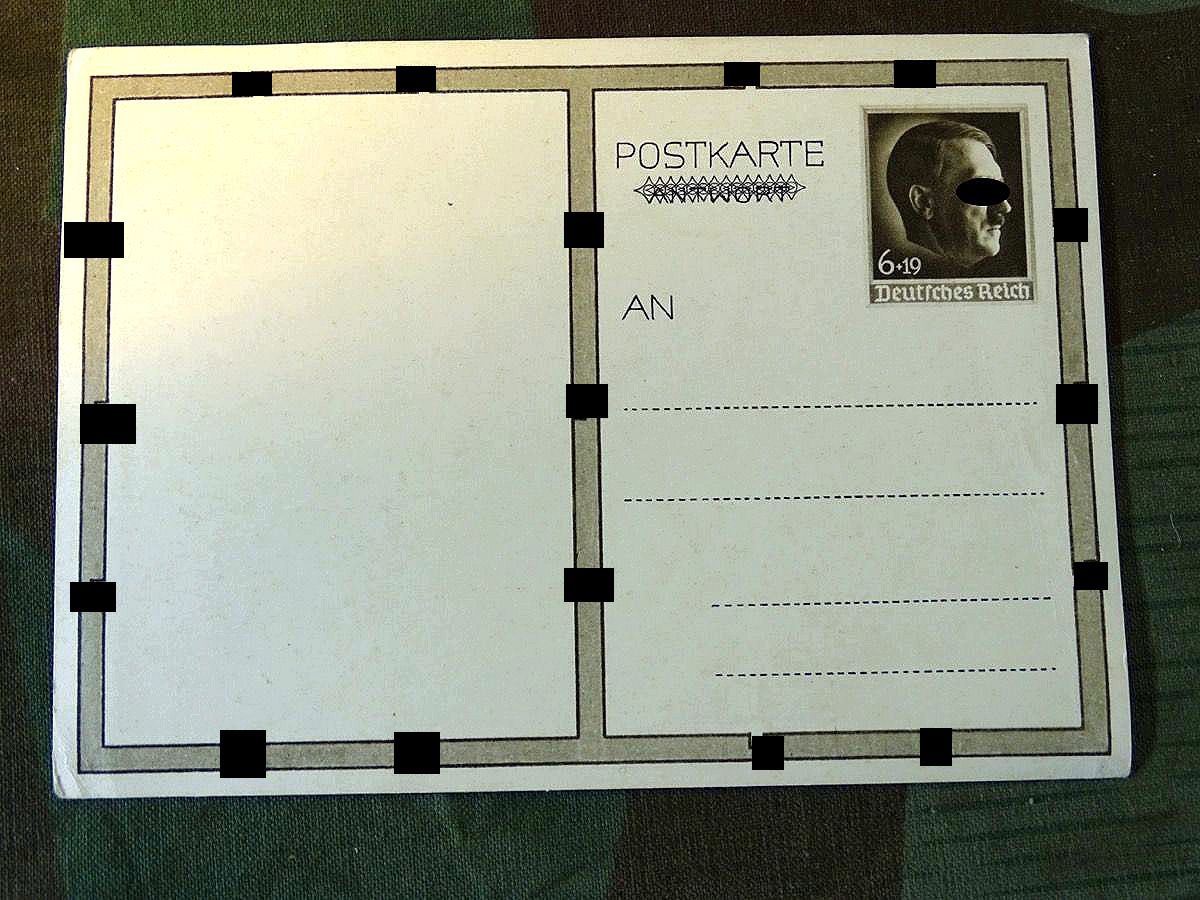 BDM Propaganda Postkarte BDM Mädels in Uniform begrüßen den Führer, Rand mit umlaufenden HK´s