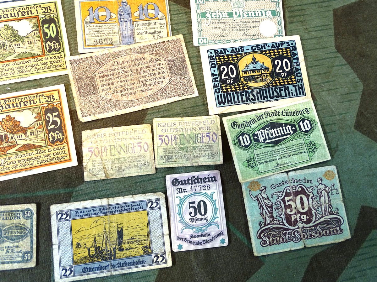 Notgeld : 22 Geldscheine Potsdam, Ratzeburg, Halberstadt, Bad Oeynhausen, Frankfurt Od., Otterndorf, Kiel, Braunschweig, Cuxhaven, BitterfeldHorn/Li. , Köslin… Notgeld : 22 Geldscheine Potsdam, Ratzeburg, Halberstadt, Bad Oeynhausen, Frankfurt Od., Otterndorf, Kiel, Braunschweig, Cuxhaven, BitterfeldHorn/Li. , Köslin…