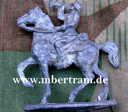 Wehrmachts Zinnfigur, 40er J., berittener Hornist, Stahlhelm