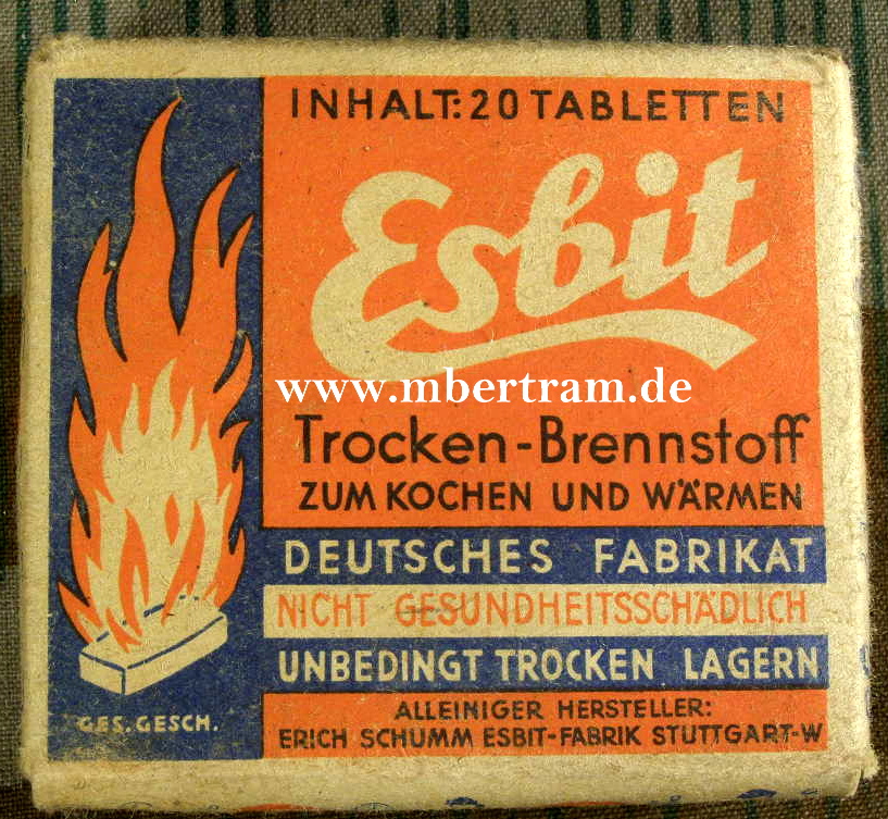 Wehrmacht Esbit Trockenbrennstoff für Feldkocher