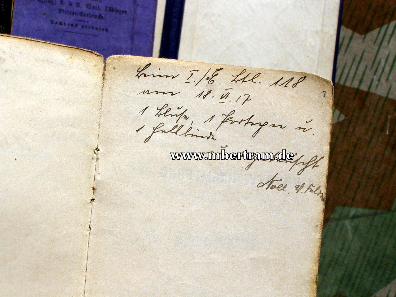 12447-32 Dokumente: Hilfs Hoboist, 6. Würtemb.Inf. Rgt. No. 124