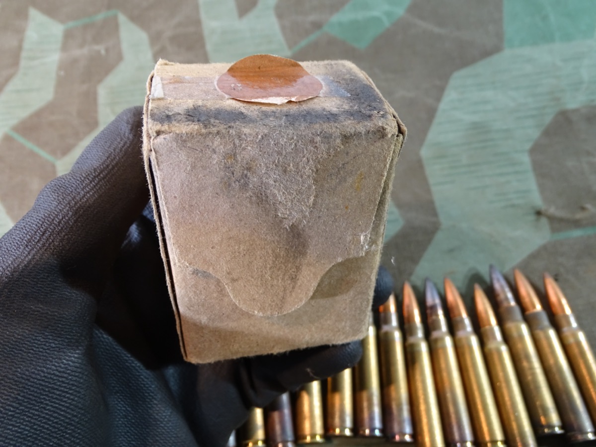 19 Stück Deko Patronen für FN Karabiner 2. Weltkrieg von 1936 mit original Schachtel.- 