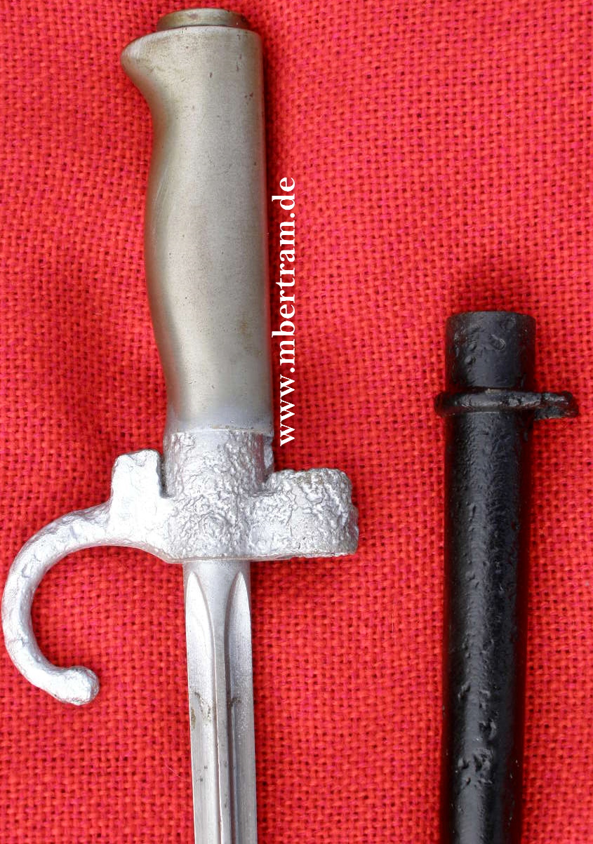 10344-2 Lebel Bajonett M 86 , 1. Mod., Neusilbergriff, mit Scheide