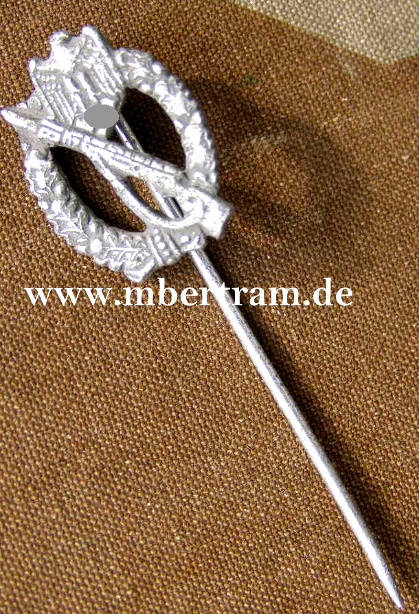 Miniatur Infanterie Sturmabzeichen in Silber. Feinzink 16mm.