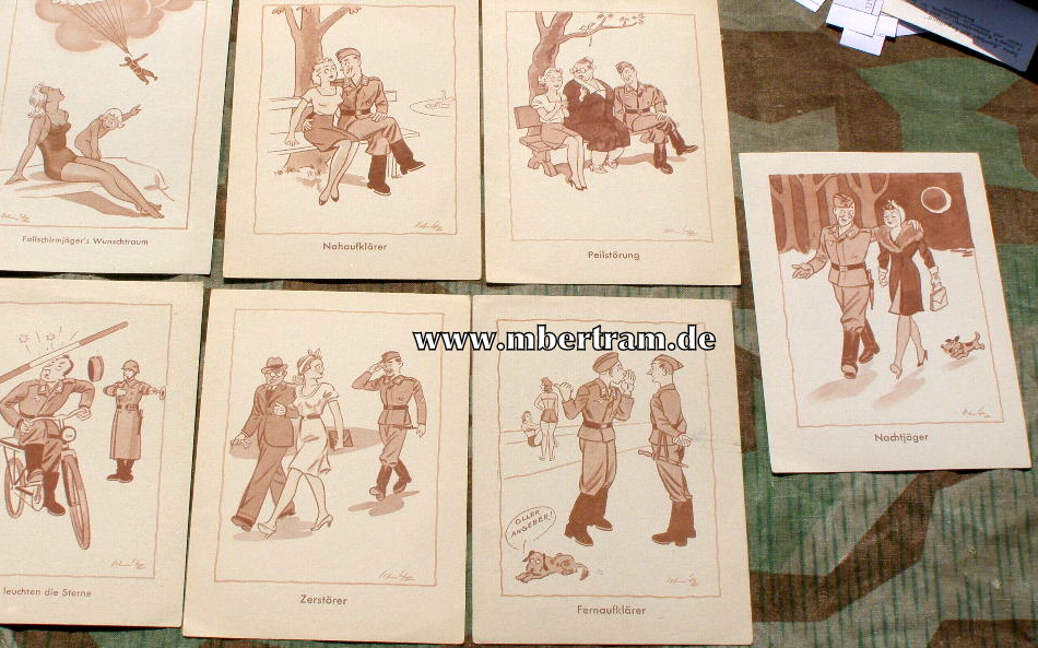 Luftwaffe: 7 Postkarten -Humoristische Fotoserie
