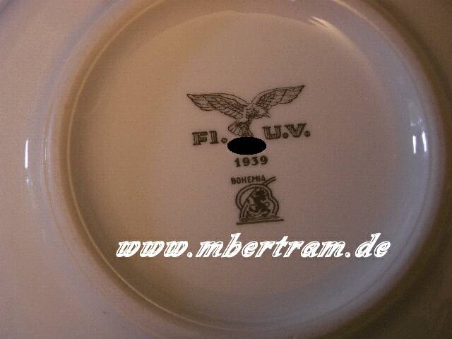 Luftwaffen Suppenteller 22,5cm: "Adler, FL.U.V., Jahr, Hst.