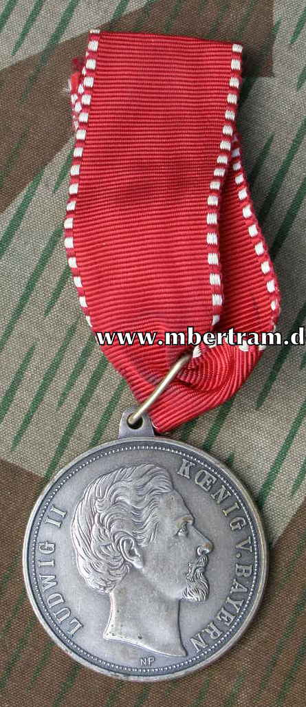VERSILBERTE Erinnerungs MEDAILLE , Ludwig II. 1845-1886