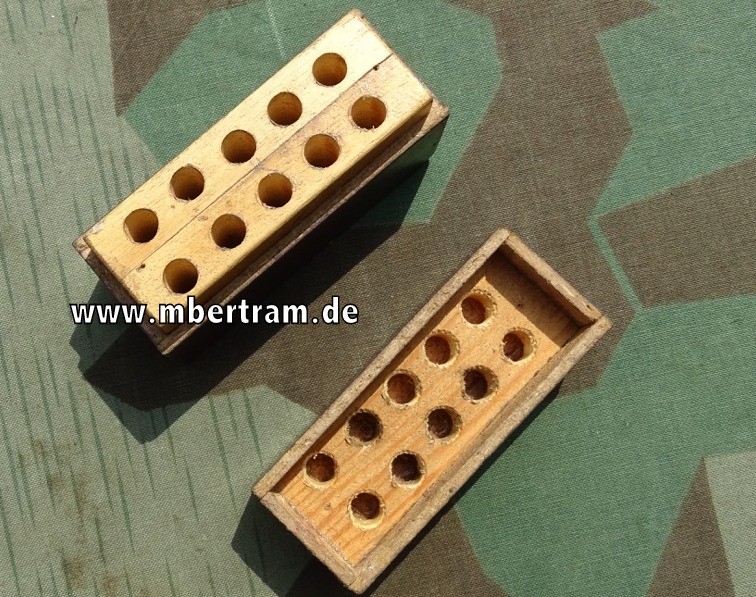 Wehrmachts Pionierzubehör, Sprengkapsel Box, Holz, für 10 Kapseln