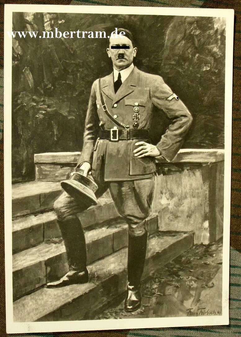 Bunte Propaganda Portrait Postkarte, A. Hitler, Hofmann Verl.