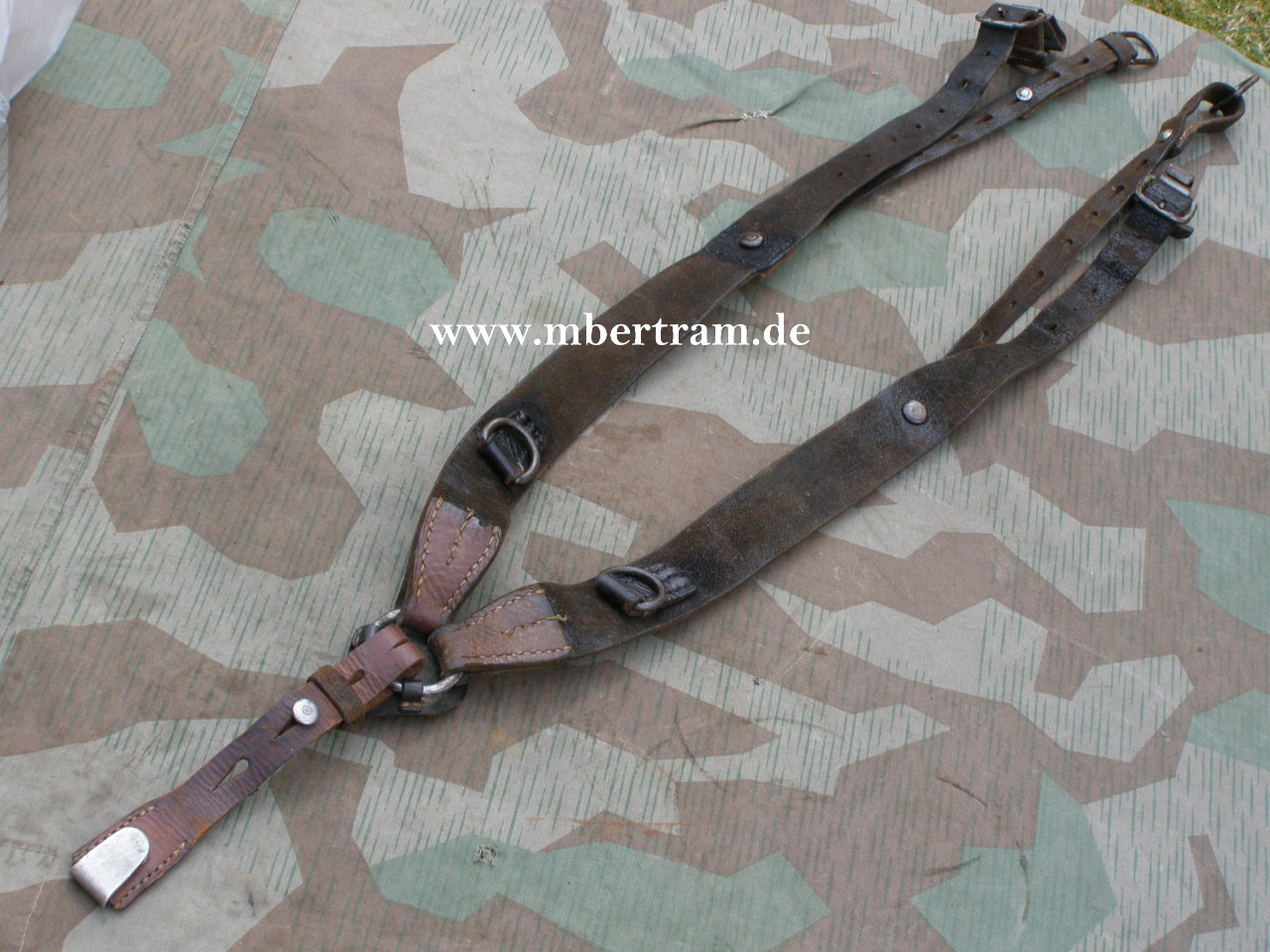 Wehrmacht Y-Riemen, Koppeltragegestell, schwarzes Leder