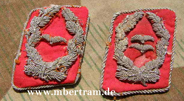 2 Kragenspiegel Luftwaffe/Flak Major und Oberstleutnant