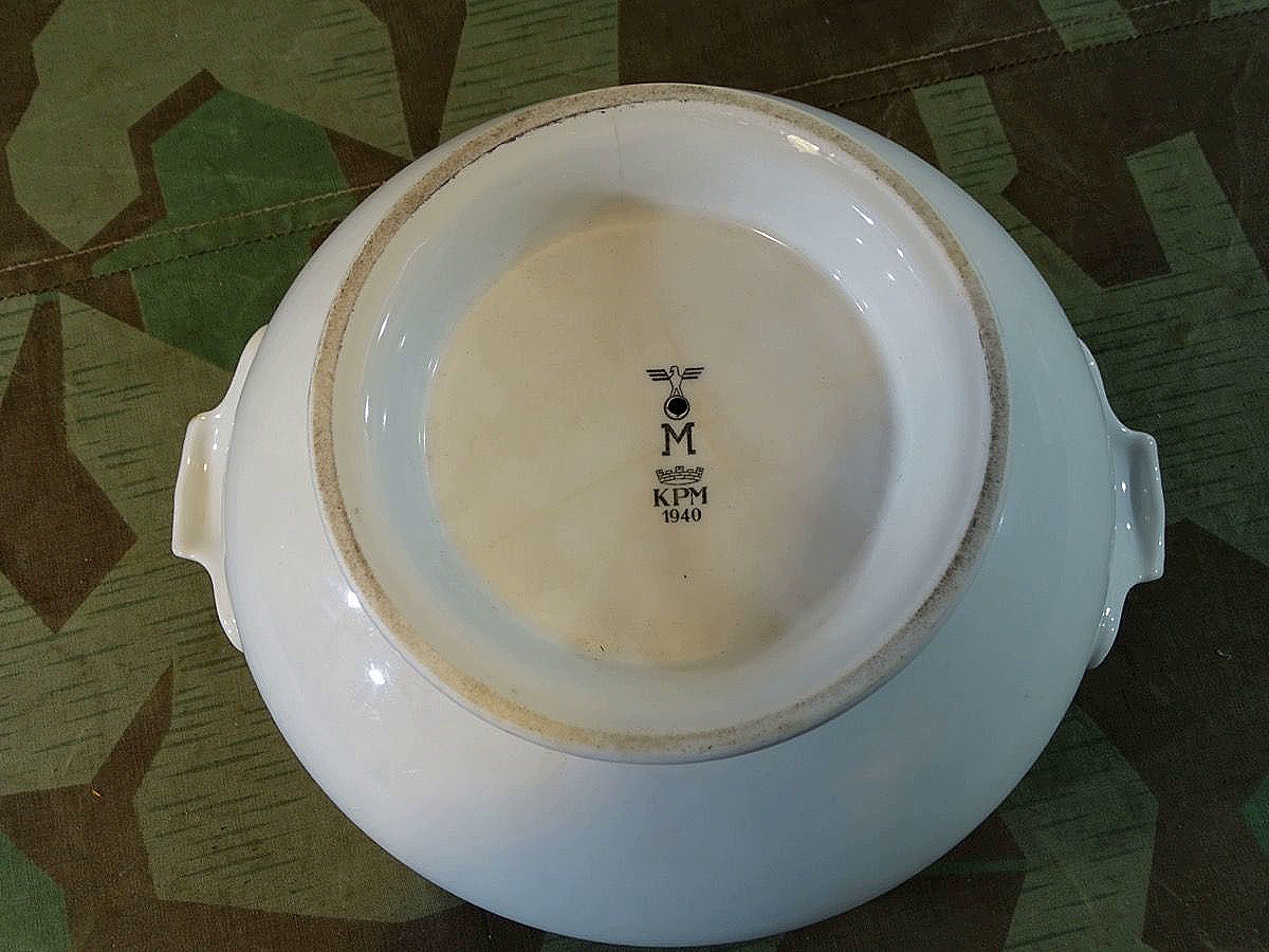 Große Kriegsmarine Porzellan Terrine / Schüssel, KPM 1940, KM Adler mit M