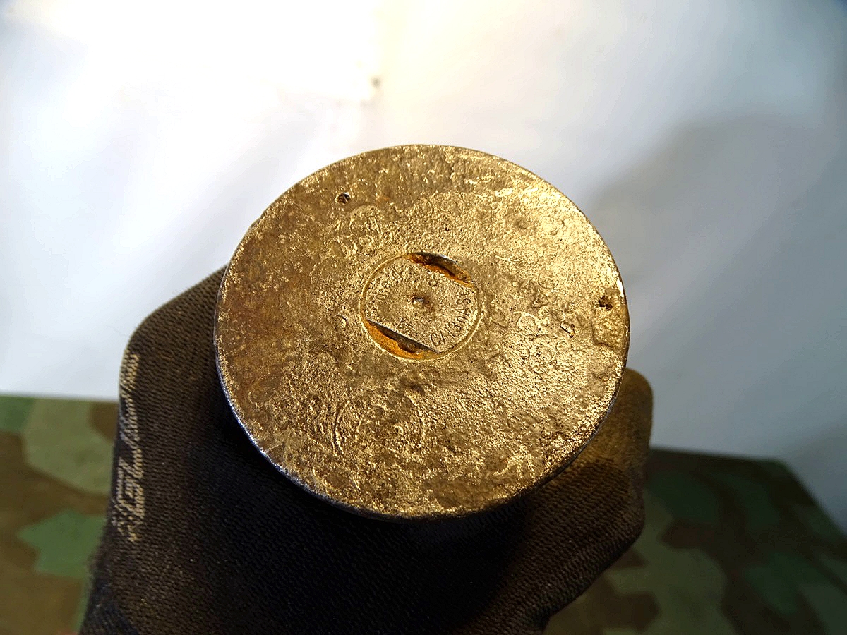 Deko Spreng Granate 3,7 cm Kriegsmarine Flak mit Hülse und Aluzünder , Originallack