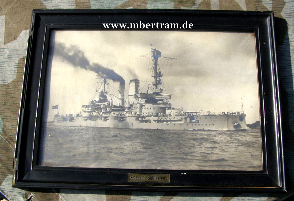 Gerahmter grosse Fotovergrößerung Linienschiff Schlesien