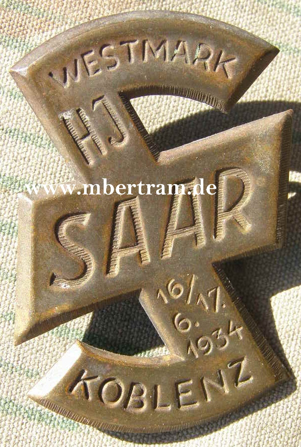 Westmark HJ Saar, 16/17.06.1934, Koblenz, Metall