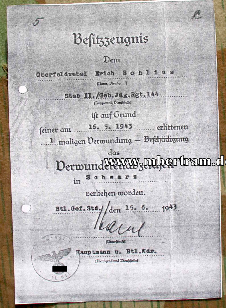 12034-35 1957er Nachlass eines Deutsches Kreuz in Gold Trägers