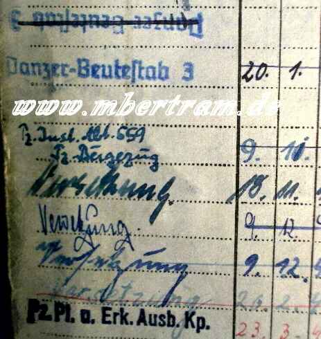 1005-16 Dokumente Pz.- Bergezug: Soldbuch, Verleihungs Urkunden
