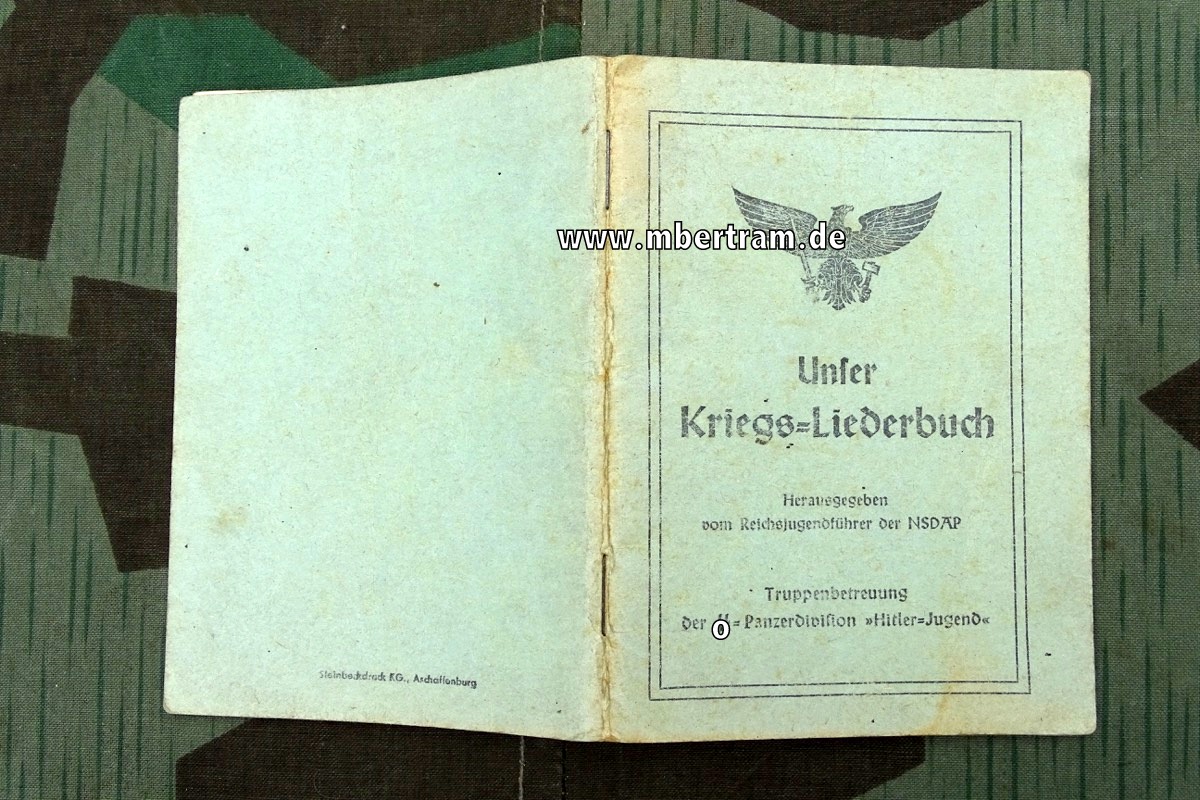 Unser Kriegs-Liederbuch, Truppenbetreuung der SS-Panzerdivision "Hitlerjugend"