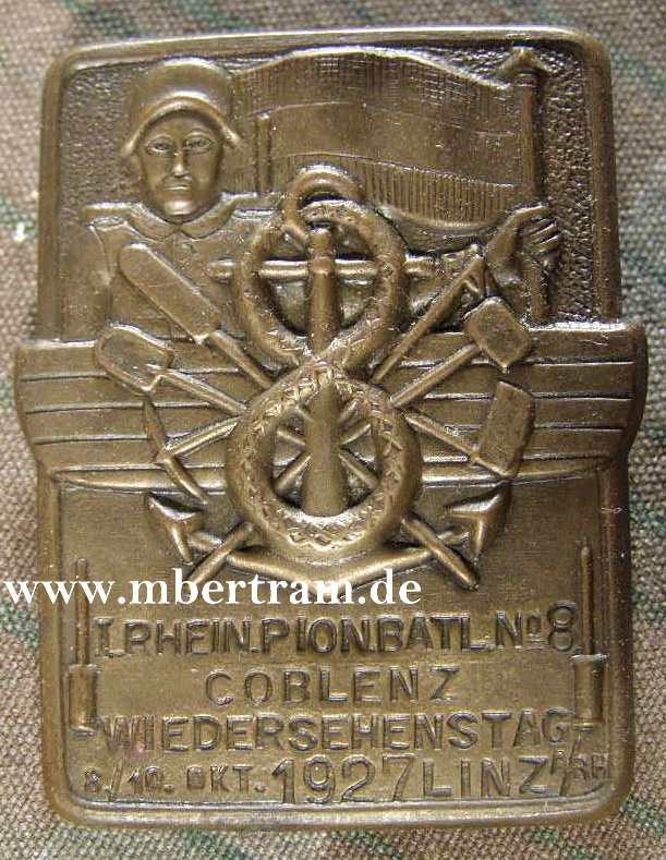 I. Rhein. Pio. Btl.No. 8, Coblenz Wiedersehenstag 1927 Linz