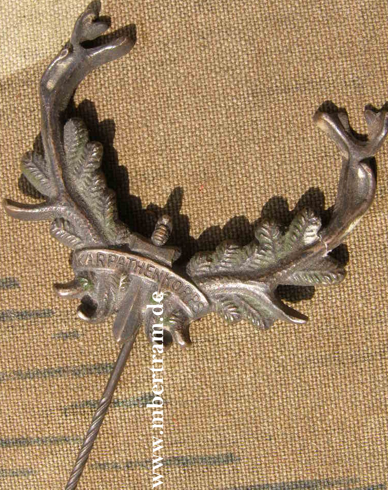 1. Weltkrieg Mützenabzeichen "Karpathenkorps" , selten.