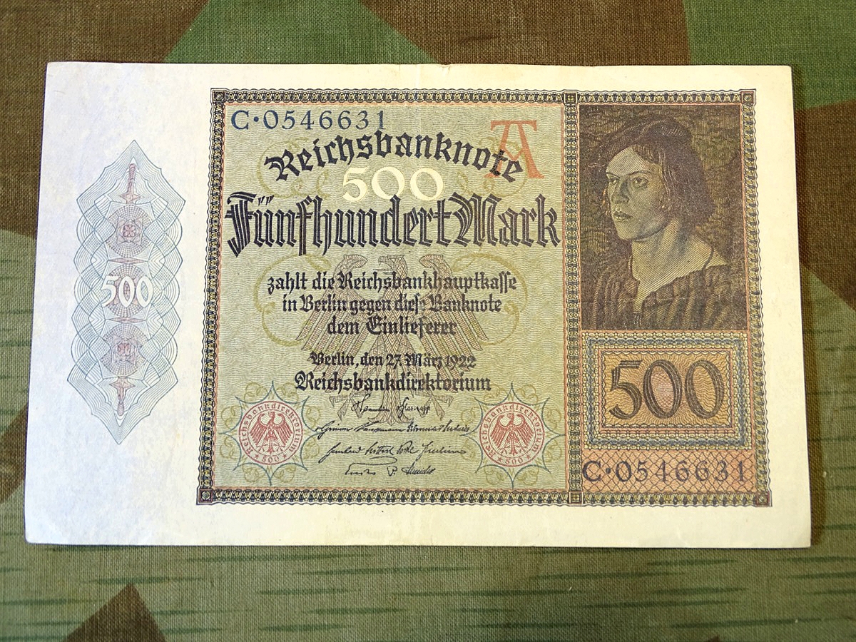 500 Reichsmark,  Original Geldschein goldene 20 `er Jahre und Inflationszeit... 