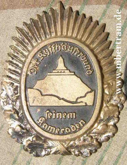 8309-1 Mützenabzeichen Kyfhäuserbund, versilbert, lackiert