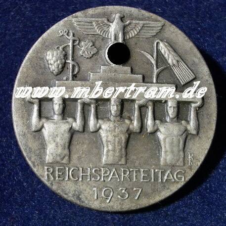 Tagungsabzeichen Reichsparteitag 1937. Alu, Hersteller