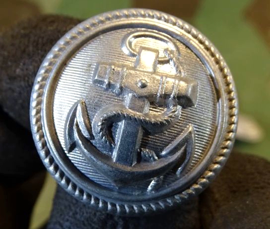 Silberner Anker Uniformknopf für Kriegsmmarine Beamte FLL, 1942, 24 mm